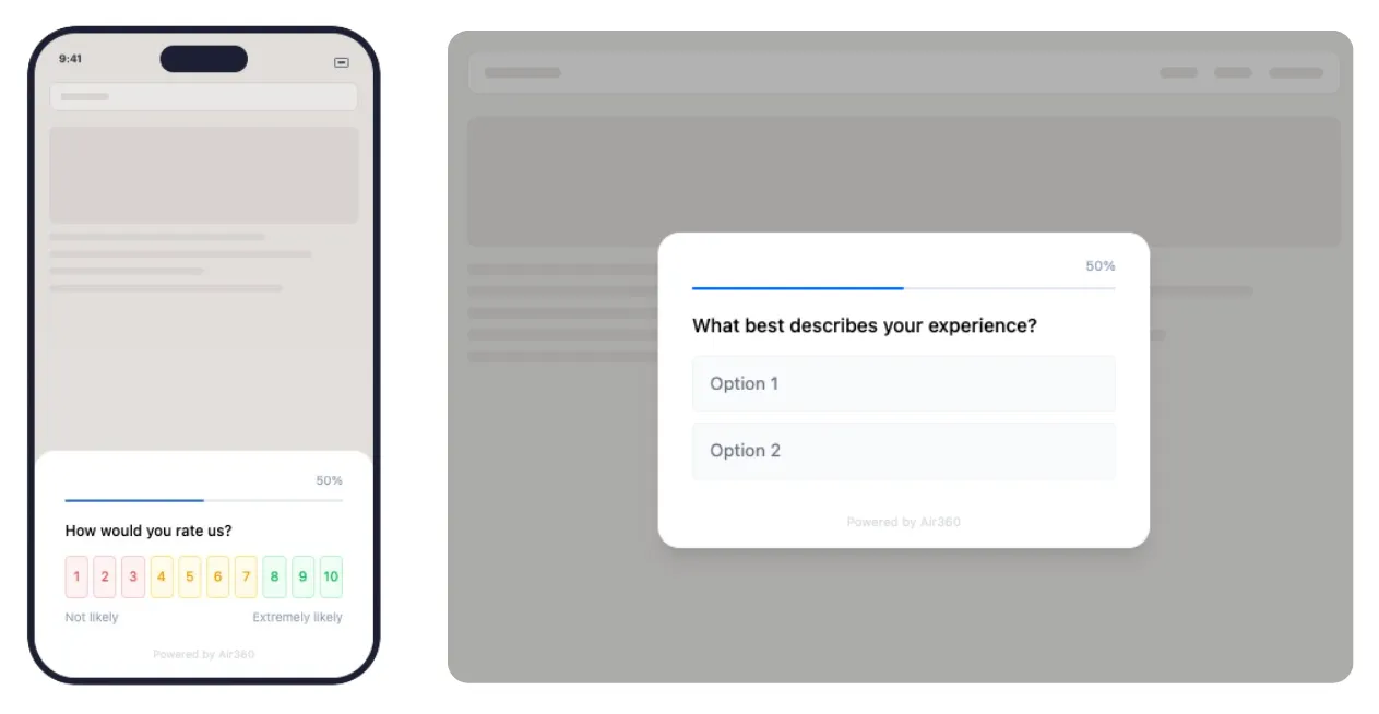 Air360 Surveys feature