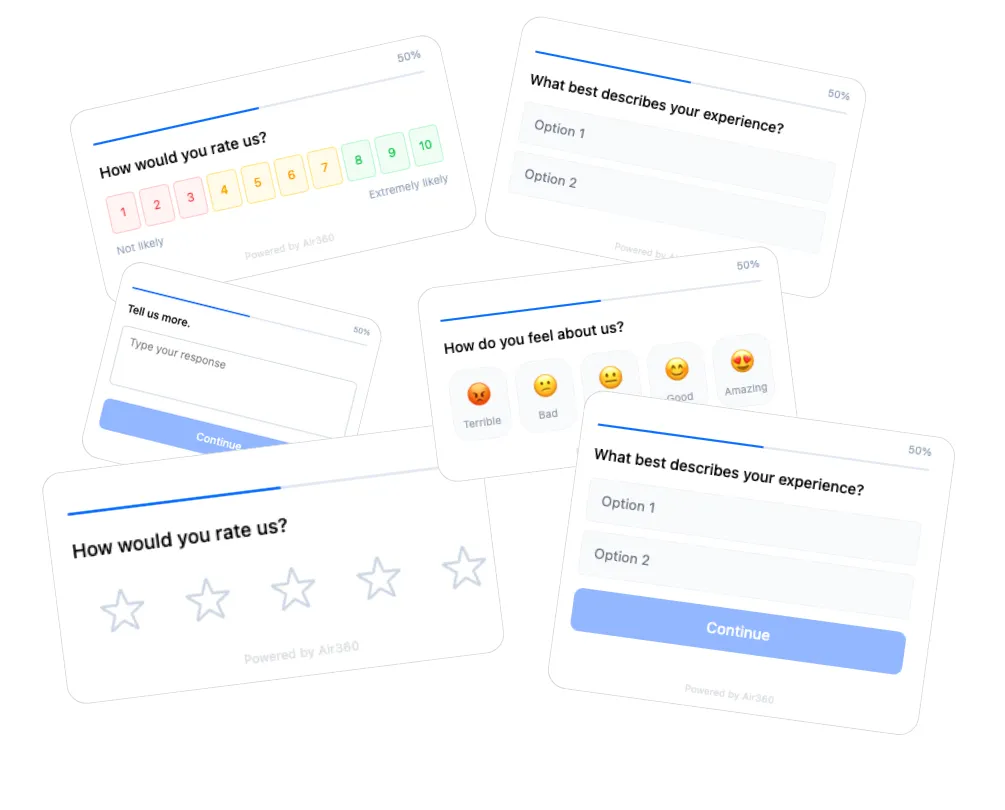 Air360 Surveys popups