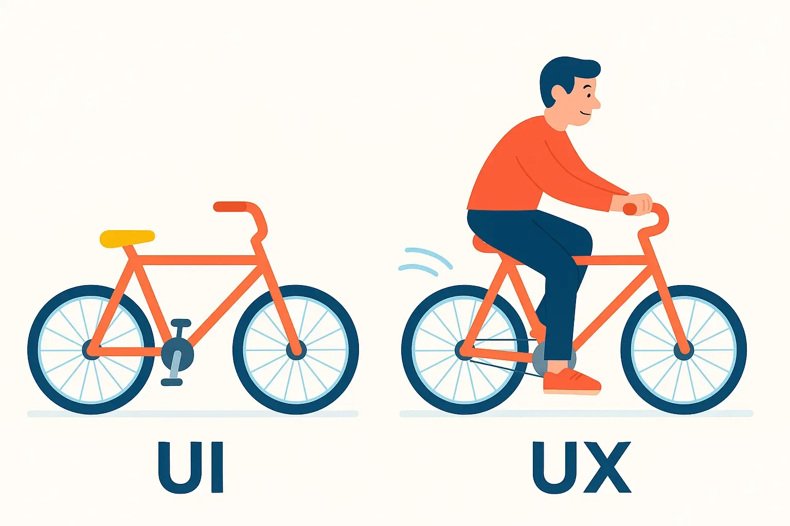 User riding a bicycle to illustrate UX concept