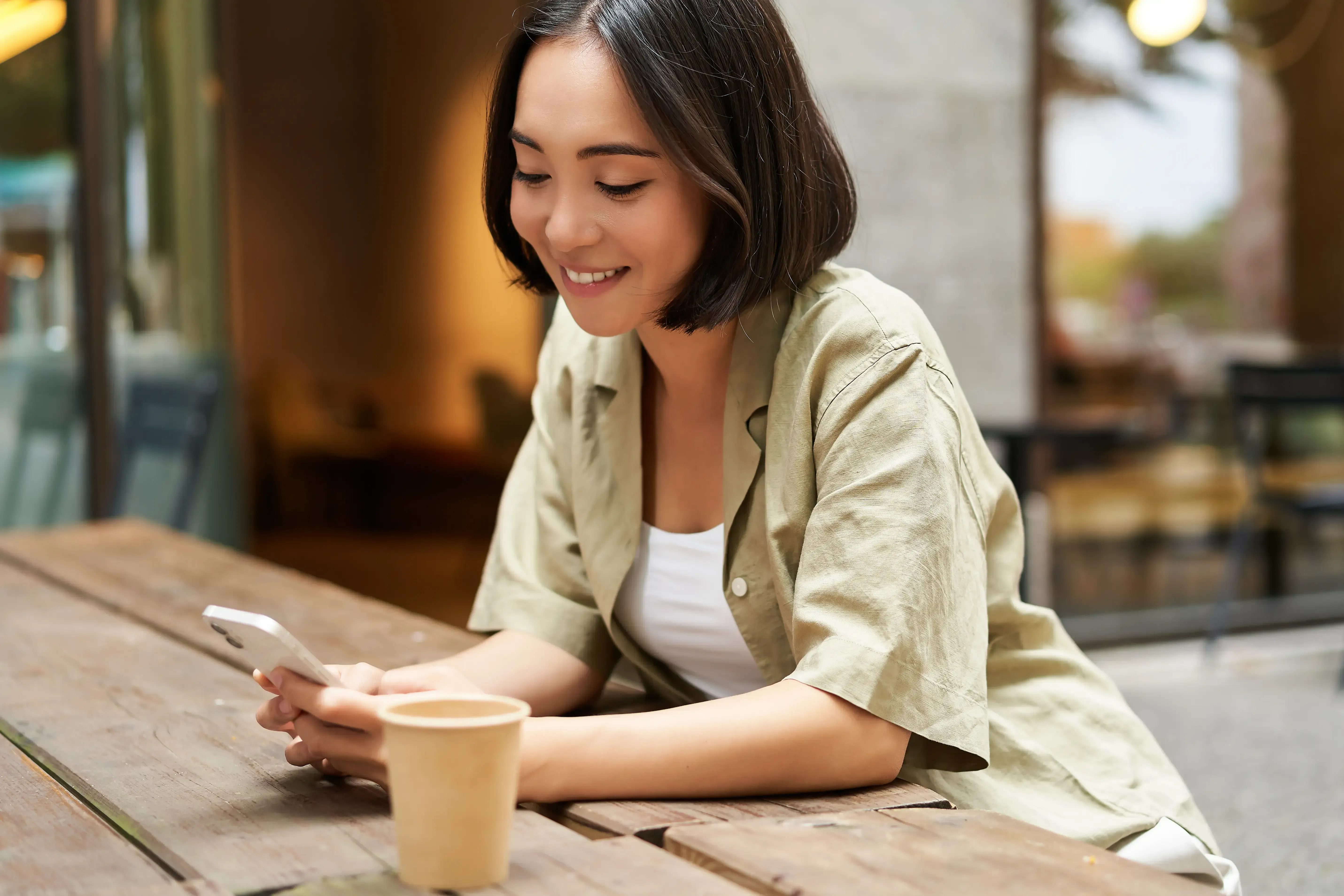 User looking happy with good UX